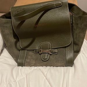 Mario Valentino tote purse in olive green. Work twice great for a work bag